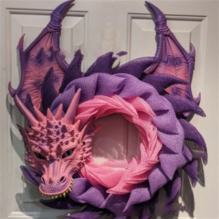 🐉 Gothic Dragon Wreath Front Door Decor