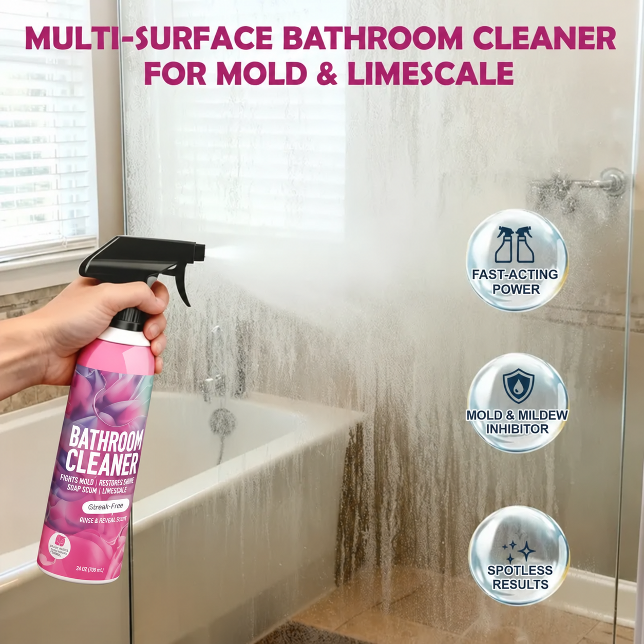 ⏳🔥LIMITED-TIME 50% OFF! ⏰Bathroom Cleaner – Dissolves Limescale & Mold, Inhibits Regrowth. Sparkling Bathroom – Grab Yours! ✅