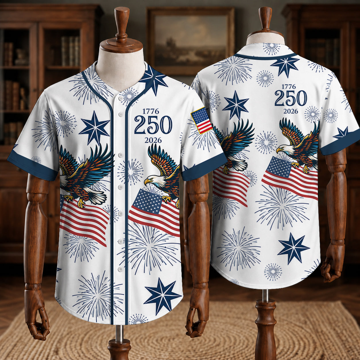 Patriotic Liberty 250th Anniversary Baseball Jersey Shirt, 1776-2026 Patriotic USA Jersey