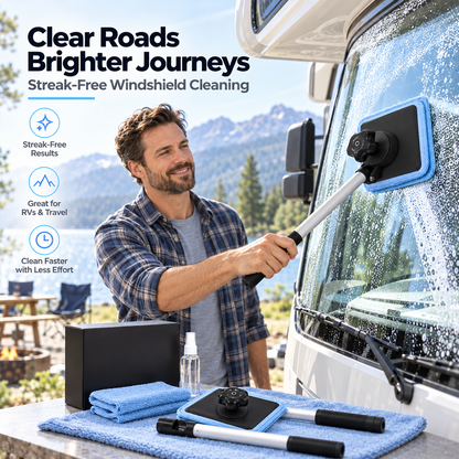 Dual Magnetic Car Windshield Cleaner | Streak-Free Auto Glass Cleaning Kit