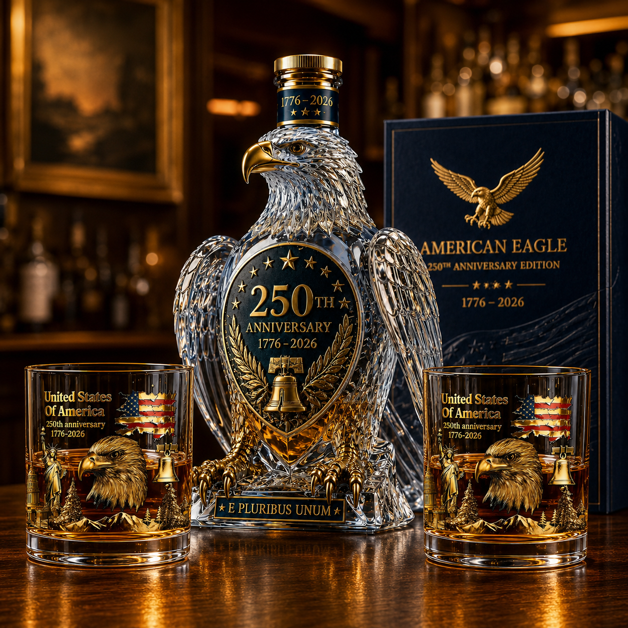 🏆 6K+ Sold! 🦅 Limited Edition Hawk Whiskey Bottle  250th Anniversary Collection