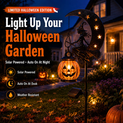 🎃 Halloween Early Bird Sale | 49% OFF Witch and Pumpkin Moon-Shaped Garden Stake Light
