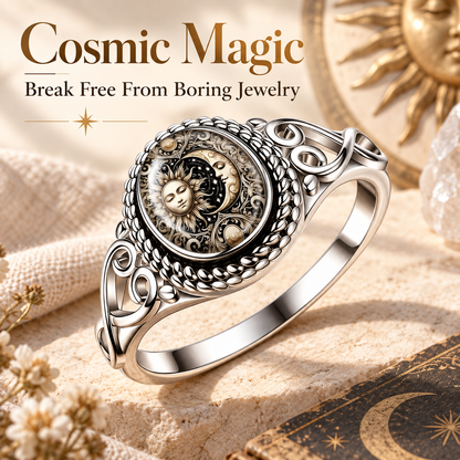 Vintage Sun and Moon Celestial Ring  ✨