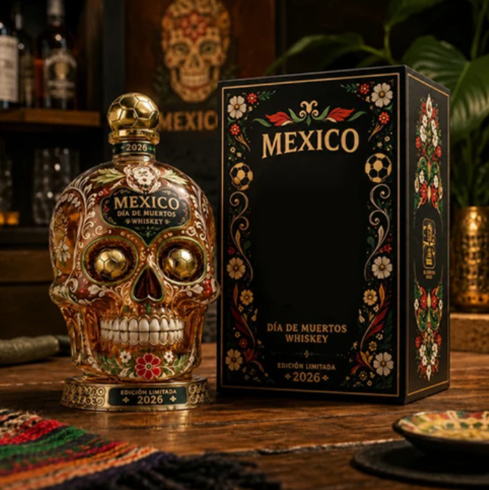 ⚽🇲🇽Mexico 2026 Día de Muertos Whiskey Bottle