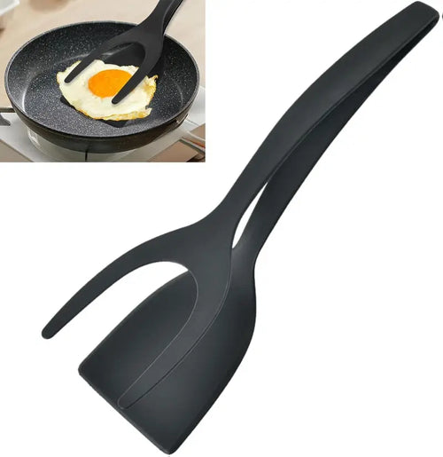 Grip & Flip Spatula Tongs - Sturdy, Durable Non-Stick Egg Flipper & Food Turner for Pancakes