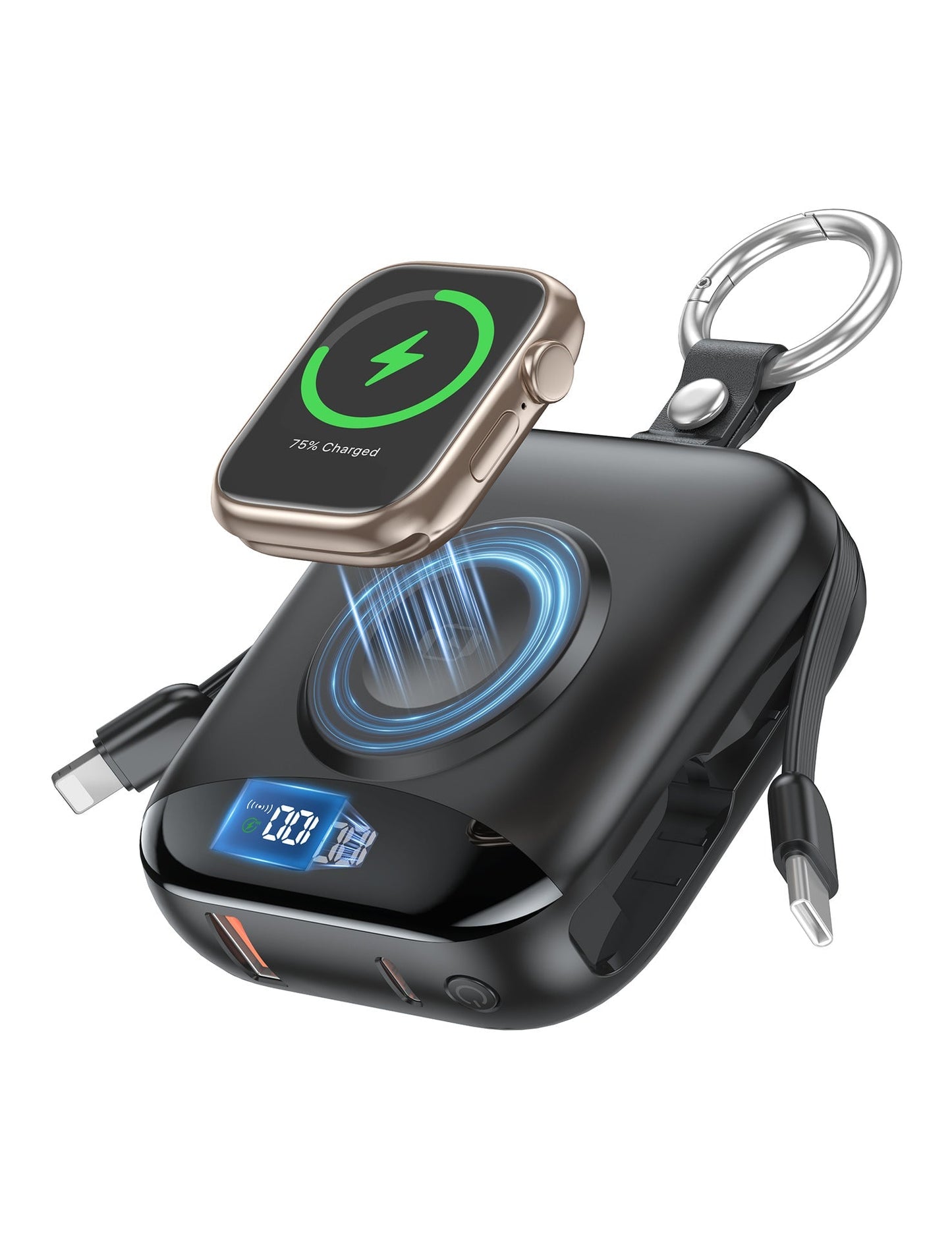 🔥 Hot sell 50% OFF-🔋 10,000mAh 3-in-1 Magnetic Power Bank with Built-In Cables