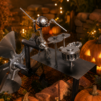 Metal Drummer Windmill - Silver