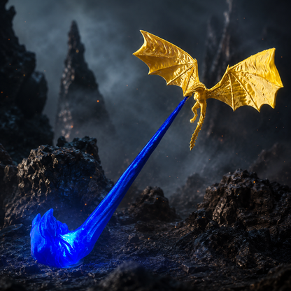 Fire-Breathing Dragon LED Sculpture | Fantasy Bookshelf & Desk Decor