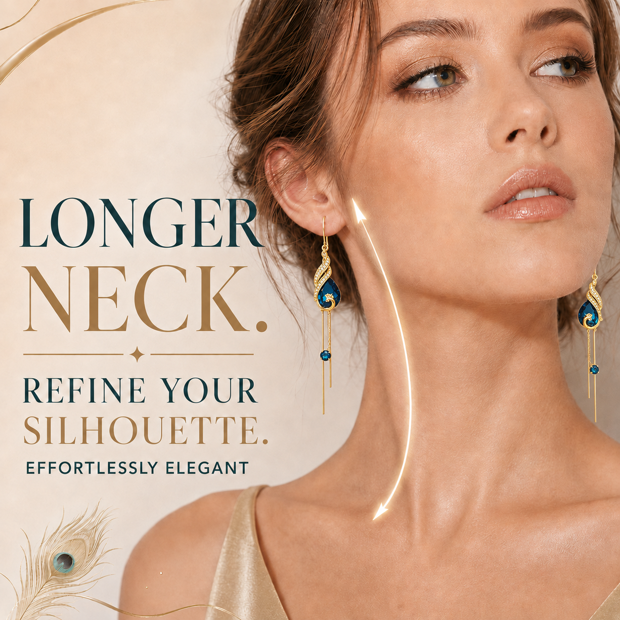 🦚 Royal Peacock Teal Crystal Tassel Earrings • Elegant Drop Earrings