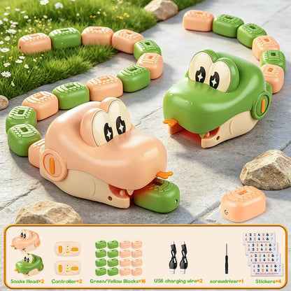 🐍2-Player Remote Control Snake Toy, Realistic Crawling Slither Snake Game for Kids
