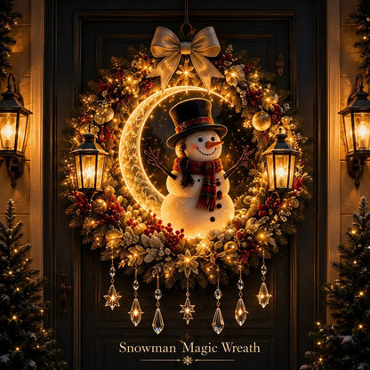 ✨ Christmas Moonlight Wreath Collection – Lighted Holiday Door Decor