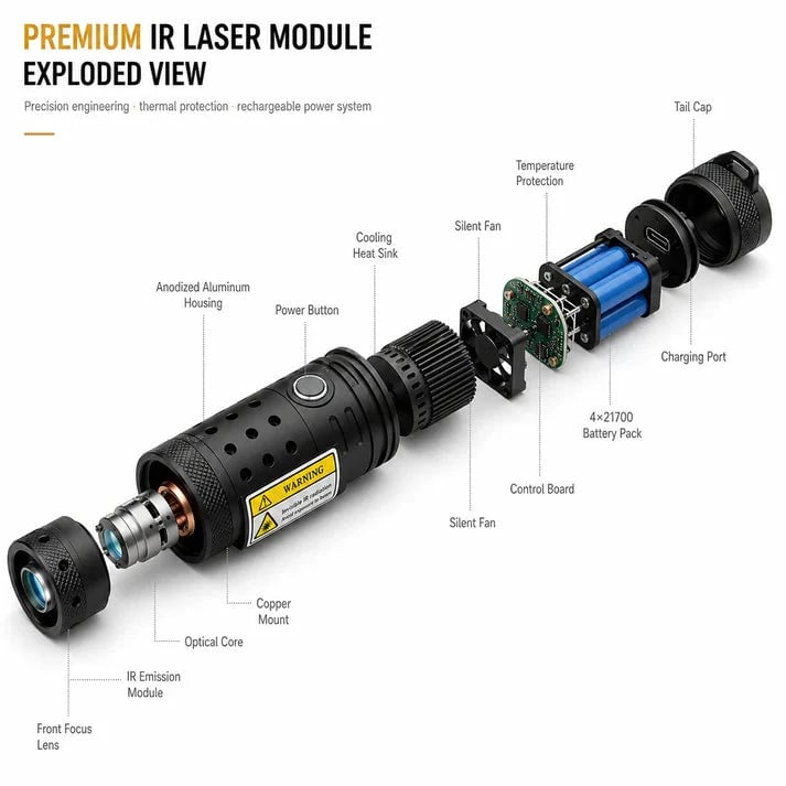 🔥 2026 New Design 120W 900-1100NM Powerful IR Laser Pointer