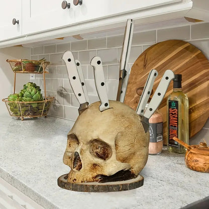 🏆 Best seller - ☠️Gothic Skull Knife Holder✨
