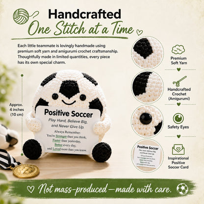⚽ Positive Soccer Buddy|Handmade Crochet Encouragement Gift 💚