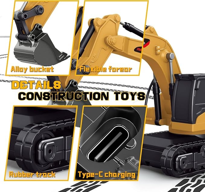 ⭐ 1:64 Premium Alloy Mini RC Construction Set