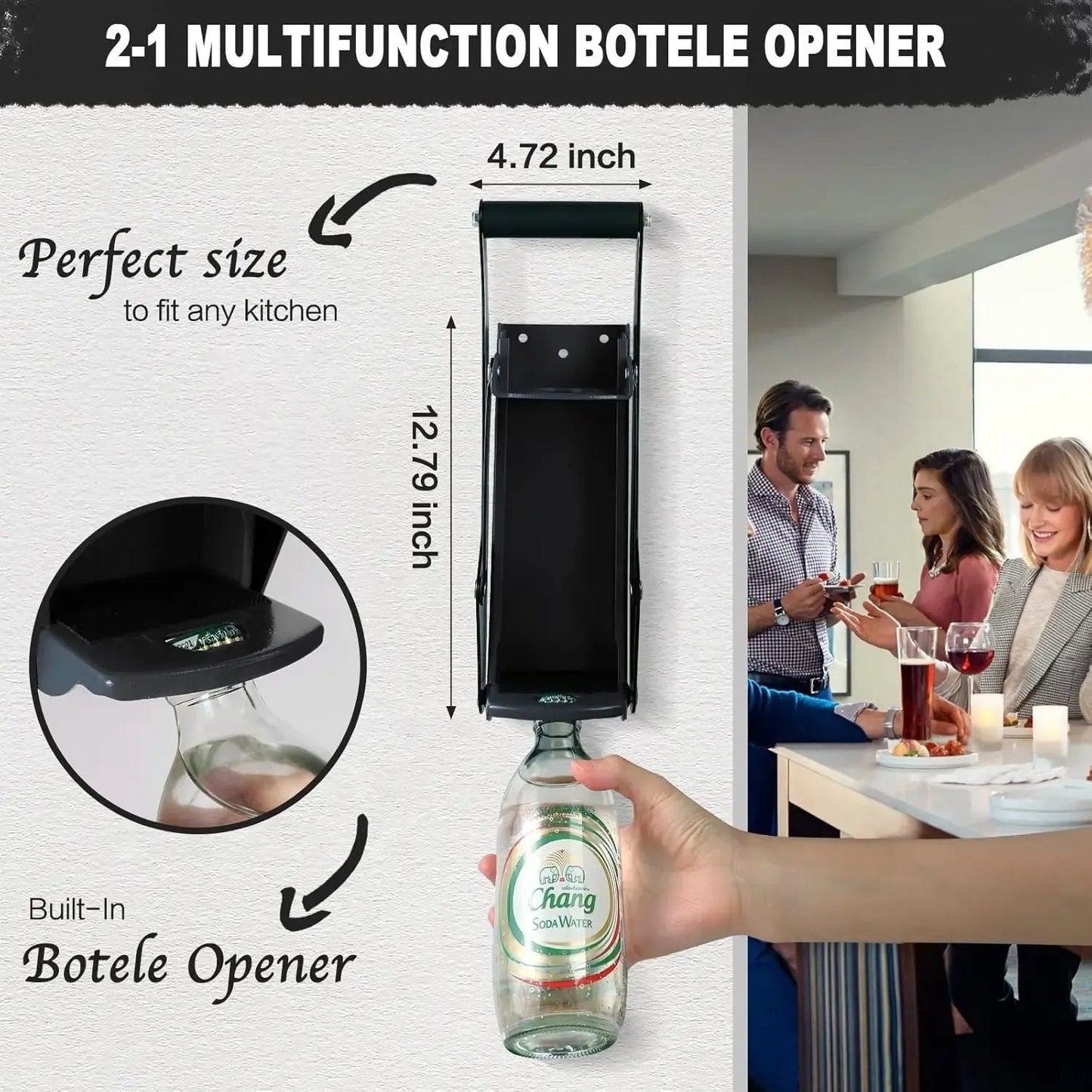 🥫16 oz Metal Can Crusher, Heavy-Duty Wall-Mounted Smasher
