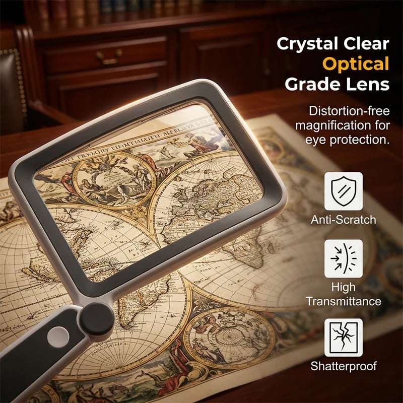 Folding Handheld MagnifyingGlass with Light for Reading