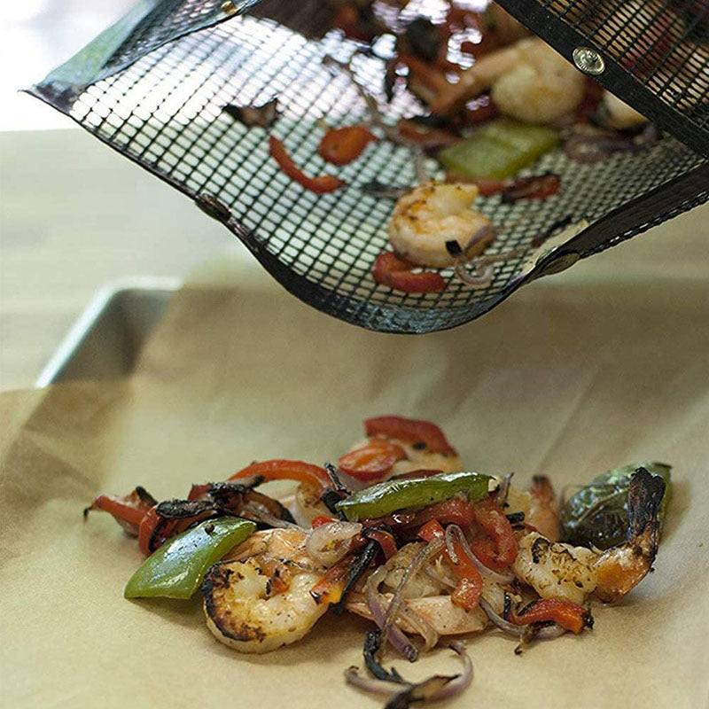 BBQ Grill Mesh Bag Barbecue Kitchen Tools Reusable Non-stick