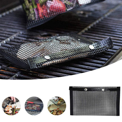BBQ Grill Mesh Bag Barbecue Kitchen Tools Reusable Non-stick