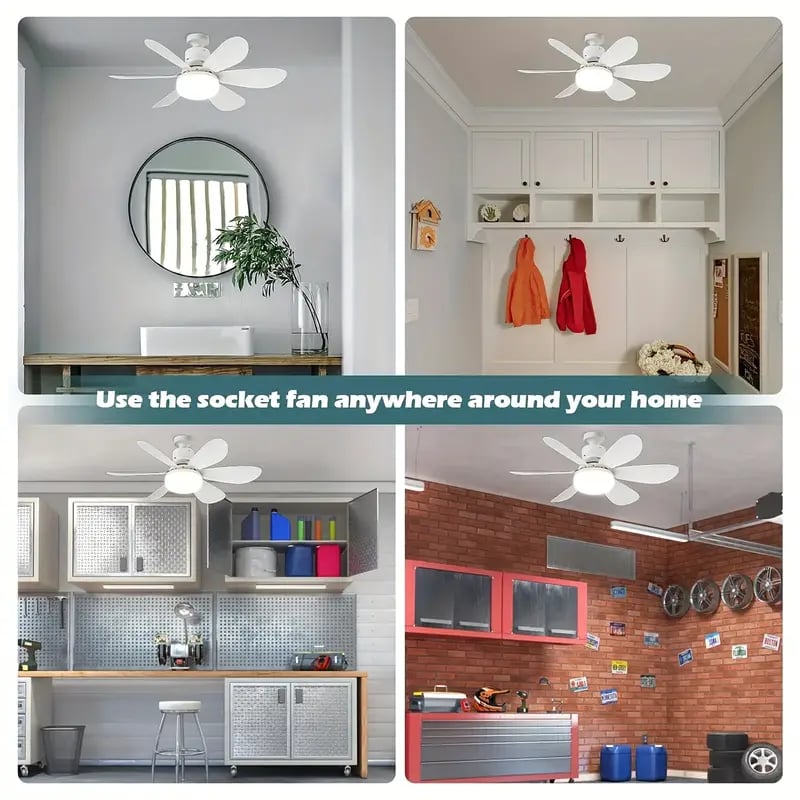✅Install In 3 Mins! Socket Screw-in Fan Light 2 In 1✨