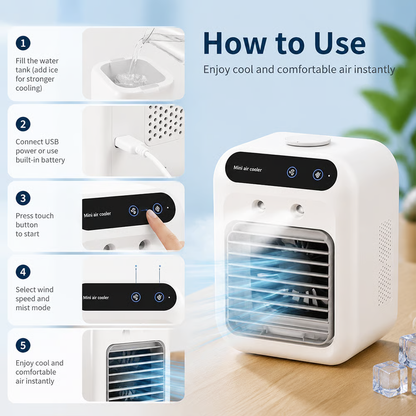❄️ 2-in-1 Cooling & Mist Mini Personal Air Cooler