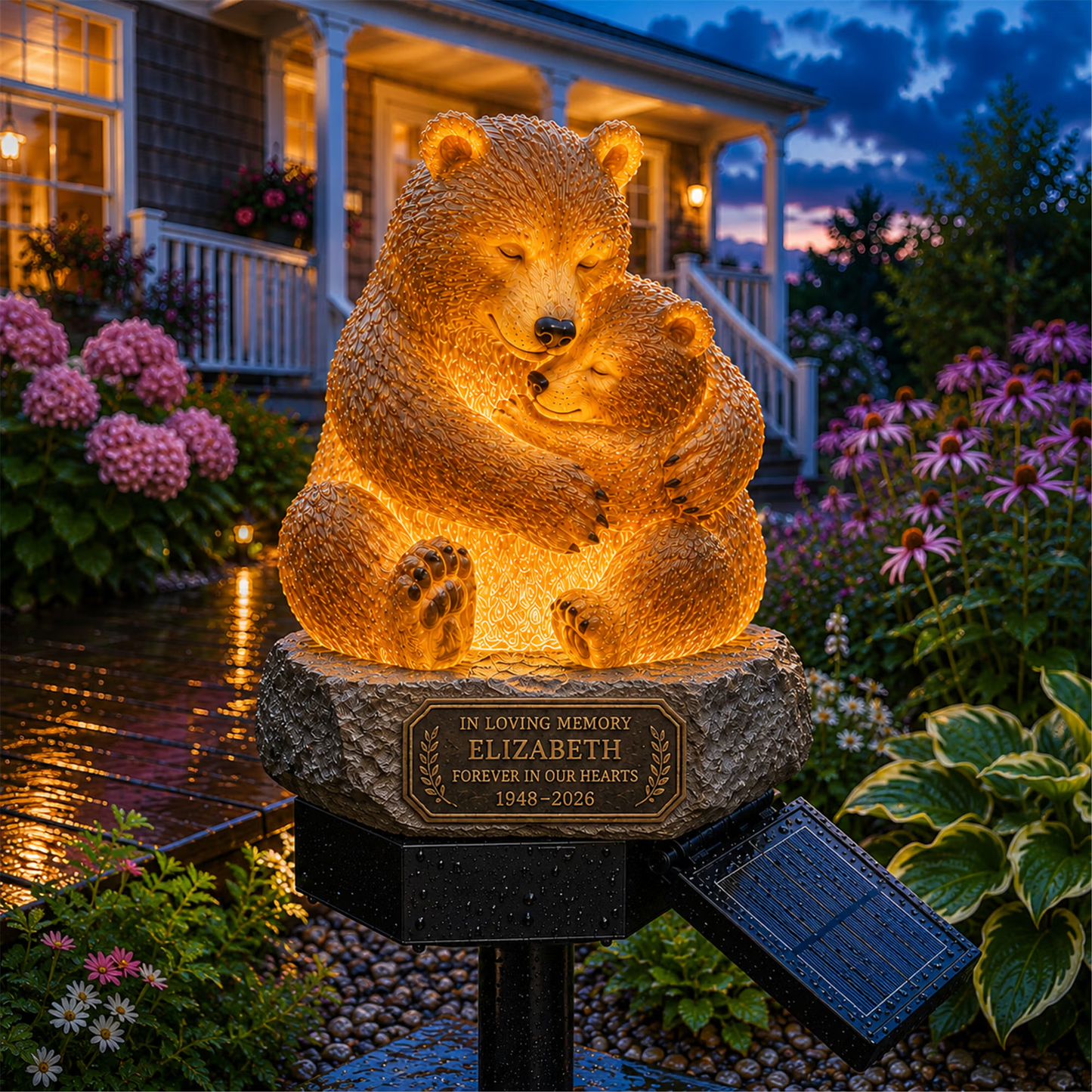 Solar Memorial Garden Light with Plaque
