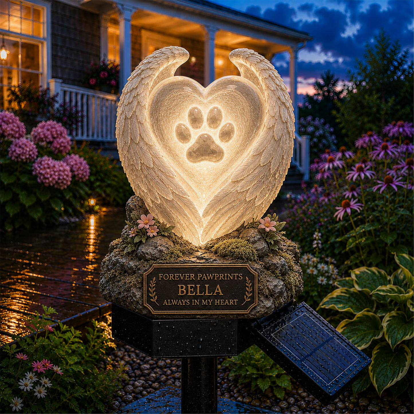 Solar Memorial Garden Light with Plaque
