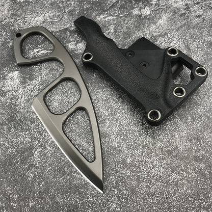 Tactical EDC Knife with Multi-Carry Sheath & Belt Clip
