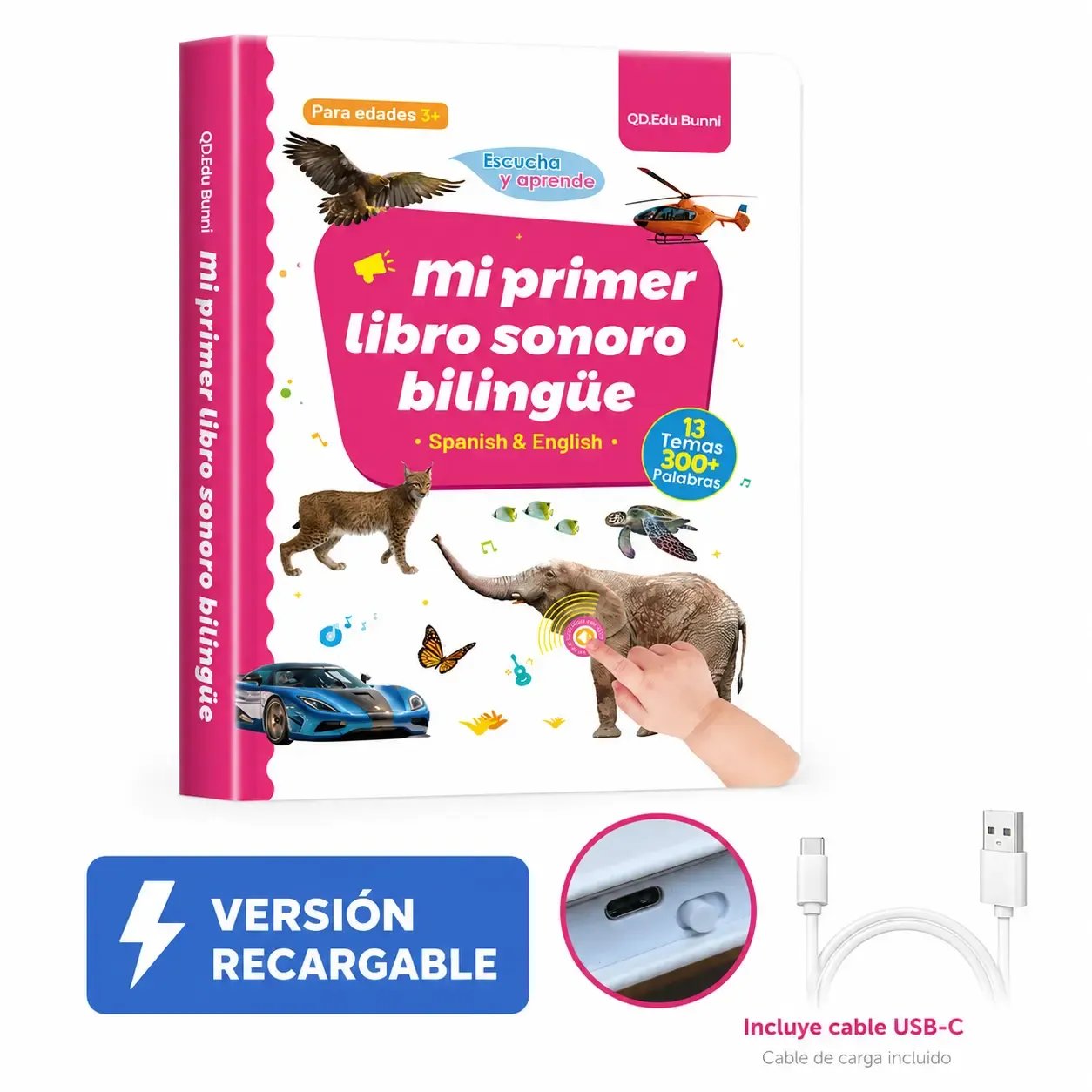 🎁Perfect for Toddlers🎁Spanish Interactive Educational Toy for Kids 1–6, Bilingual Sound Book for Early Language Learning