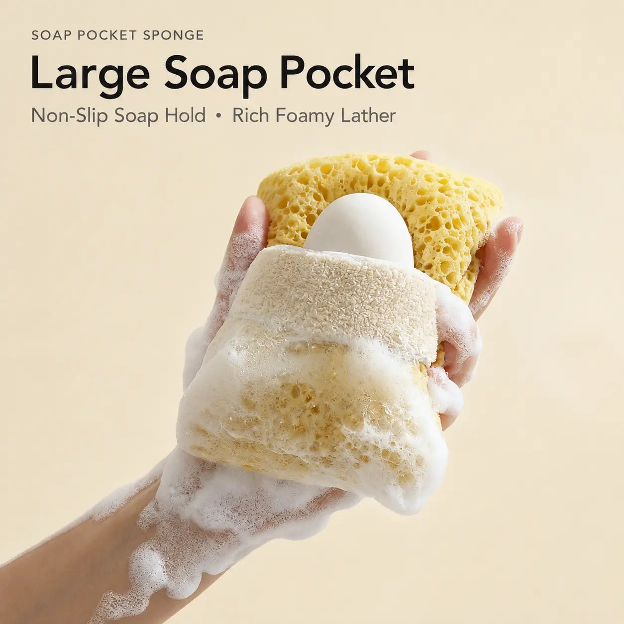 Soft Bath Sponge with Soap Pocket
