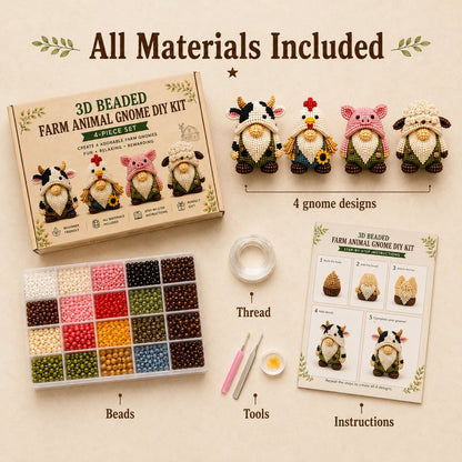 3D Beaded Gnome DIY Kit Collection