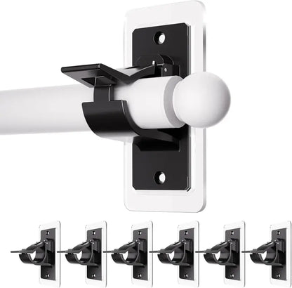 🏠🔨 Self Adhesive Rod Brackets, No Drill Needed Curtain Rod Holders