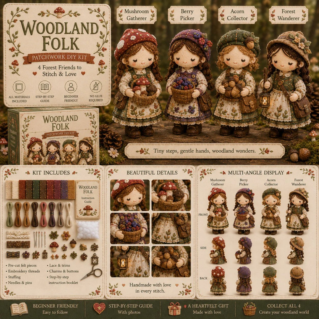 🧵 Tiny Worlds Collection – Patchwork DIY Kit Series