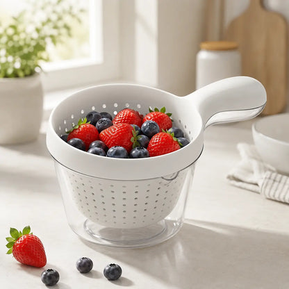 🥣 2-in-1 Drain Basket | Wash & Serve Fruits Effortlessly ✨