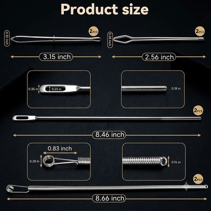 2Pcs Flexible Drawstring Threading Tool 🧵 Bendable Metal Spring Threader for Hoodies Pants Shoelaces