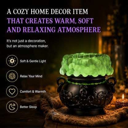 👻✨Light-up Color-changing Cauldron Waterglobe 3-Wick Candle Holder