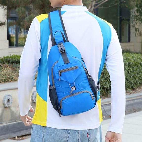 Packable Small Crossbody Sling Backpack with Side Pouch