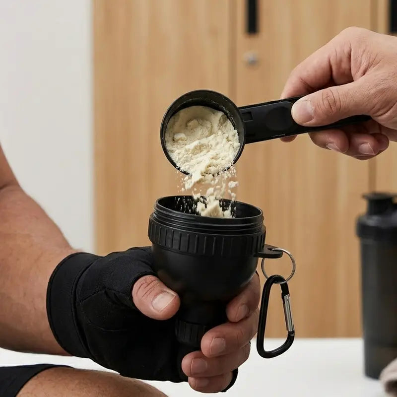 💪Gym Essential｜Portable Protein Powder Dispenser Funnel with Carabiner🥤