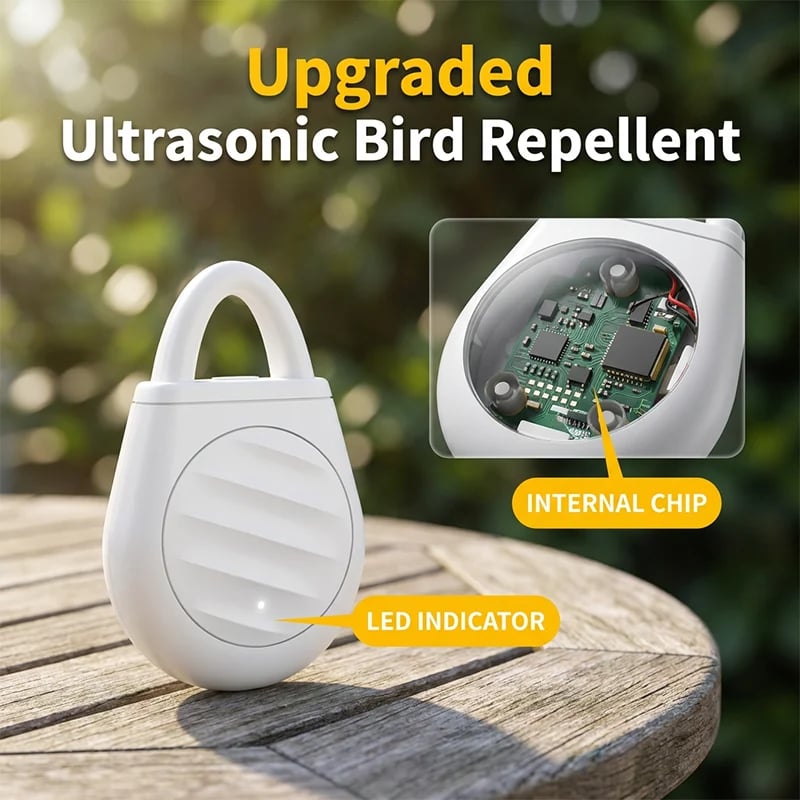 🔥Limited time offer Buy 3 get 2 free!🐦No more trouble from birds, beasts and locusts!Portable Ultrasonic Bird Repellent Keychain