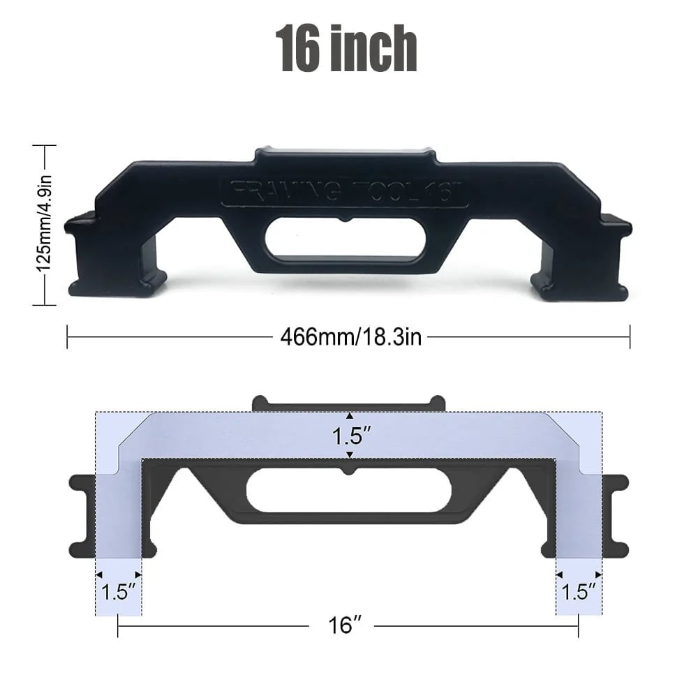 Framing Tool, 12/14/16 Inch On-Center Stud Layout Tool