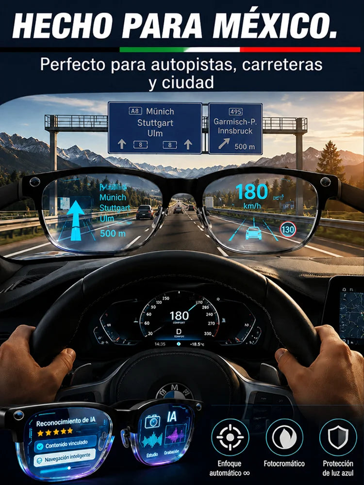 Gafas inteligentes SL con zoom, cambio de color y traducción AI en tiempo real