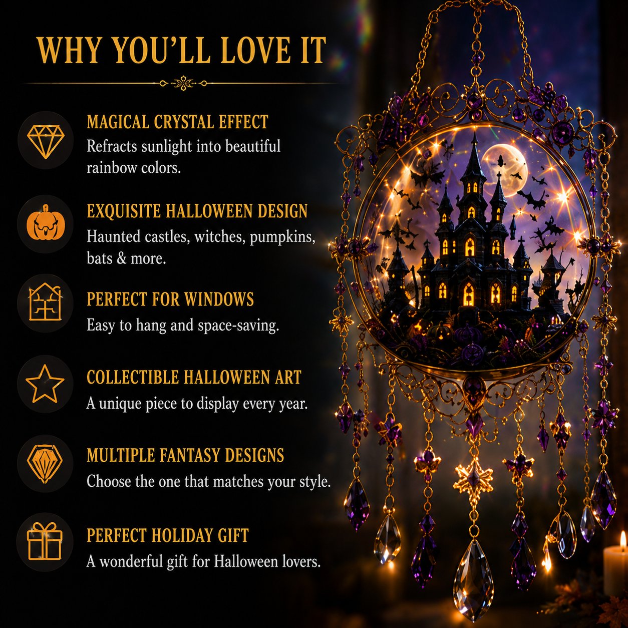 🎁Halloween Special Offer 50% OFF –🏰🎃Halloween Crystal Light Catcher