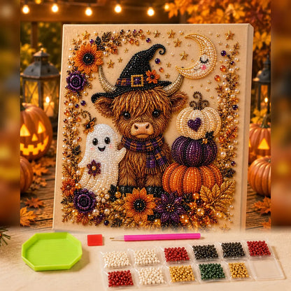 💥 Last Day 49% OFF – 👻✨ Halloween Pearl Art DIY Kit – Turn Tiny Pearls into Spooky-Cute Magic
