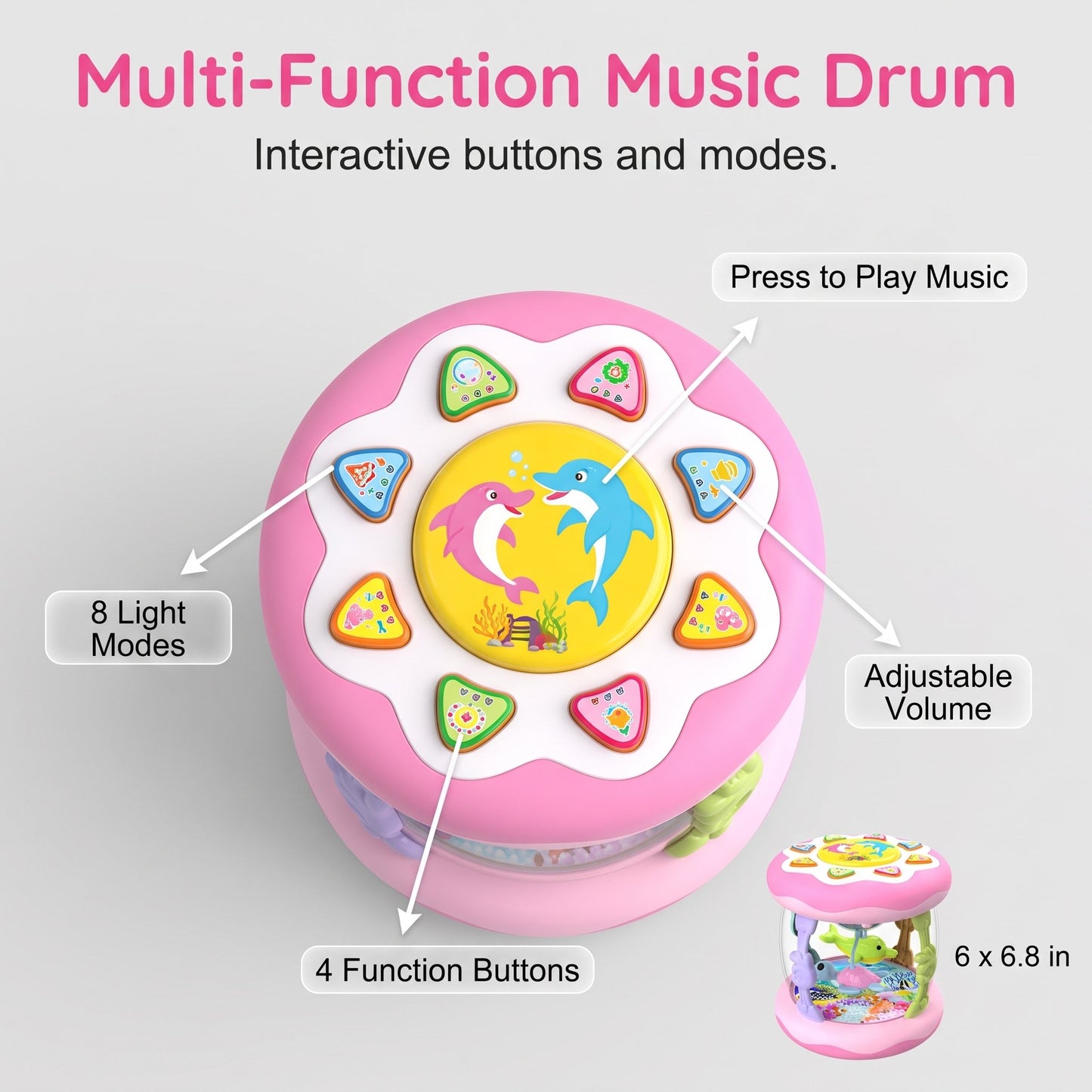 Montessori Sensory Musical Ocean Projector Toy for Babies & Toddlers ⭐ Interactive Duck Shaped Light-Up Music Box with Soothing Lullabies, 360° Rotating Aquarium & Tummy Time Crawling Toy for Boys & Girls