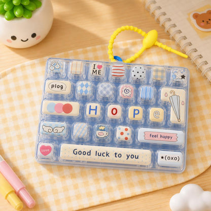 🐱26-Key Mini Mechanical Keyboard Fidget Toy Keychain