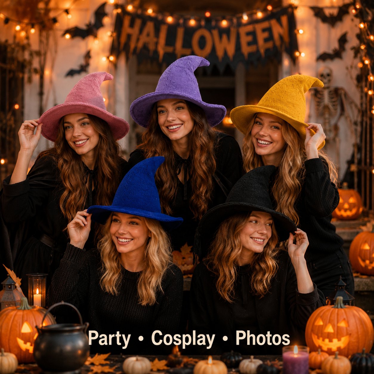 🧙 Knitted Wizard Hat  - ✨ Cozy Halloween Fantasy Costume Accessory