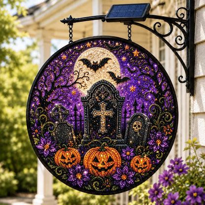 🎃 Solar Halloween LED Hanging Sign Light 👻