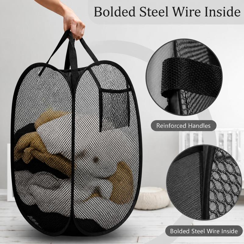 🔥Buy 1 Get 1 Free🧺Foldable Pop‑Up Mesh Laundry Basket｜Large Capacity & Space‑Saving