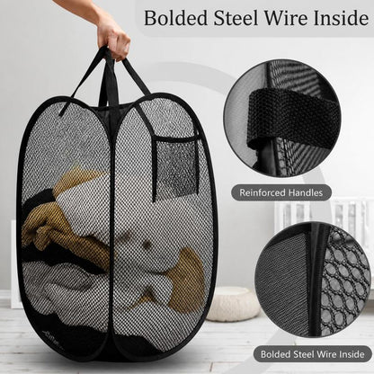 🔥Buy 1 Get 1 Free🧺Foldable Pop‑Up Mesh Laundry Basket｜Large Capacity & Space‑Saving