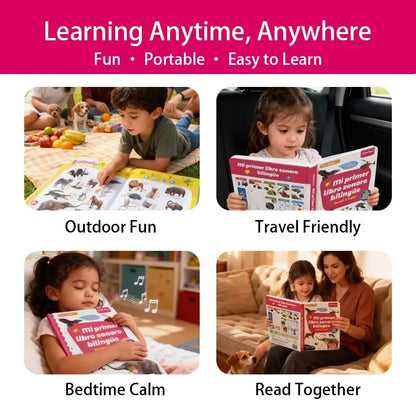 🎁Perfect for Toddlers🎁Spanish Interactive Educational Toy for Kids 1–6, Bilingual Sound Book for Early Language Learning